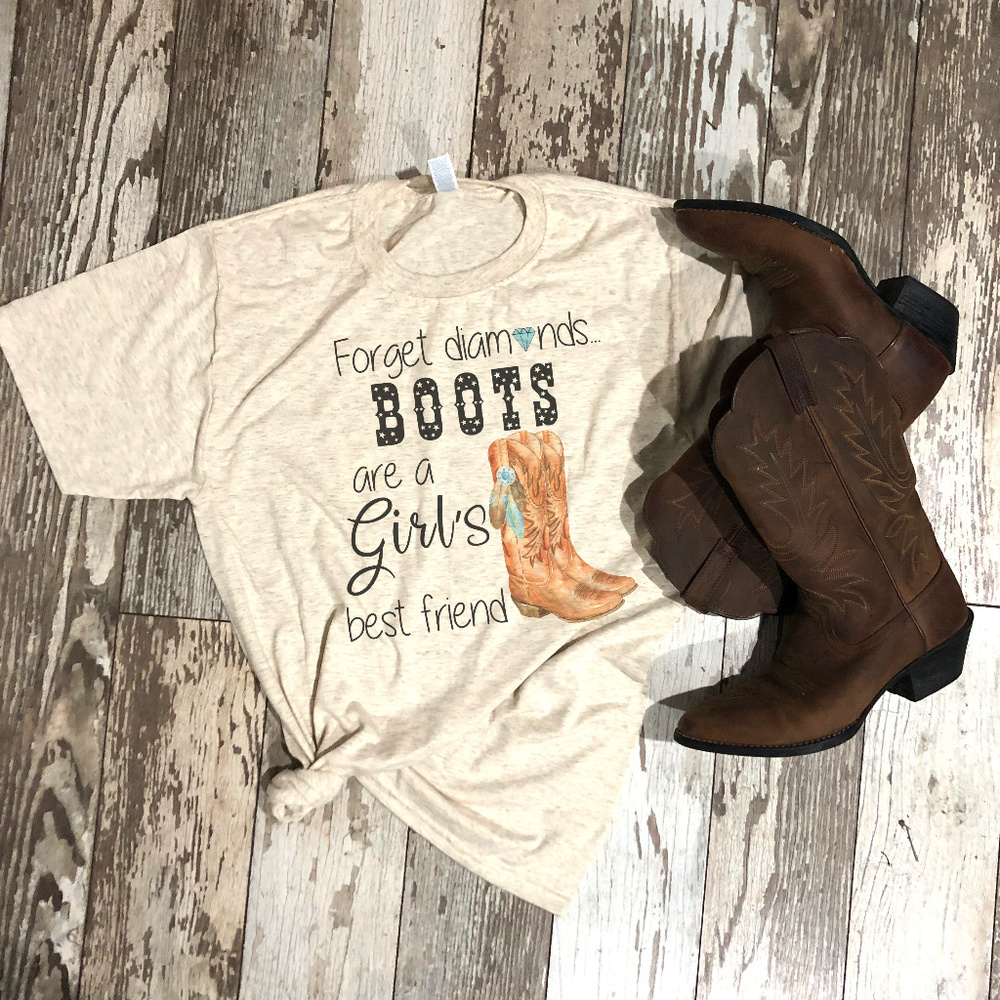 Country Western Boots Diamonds Shirt